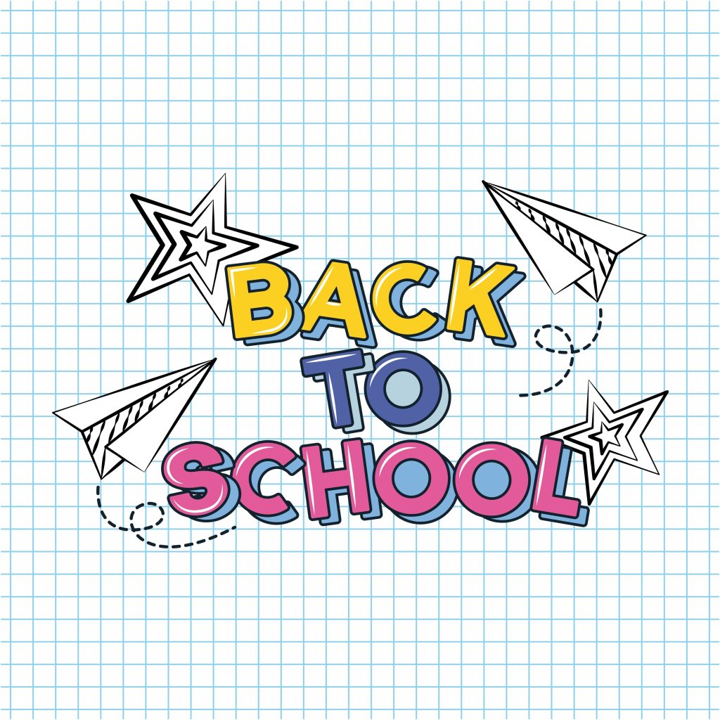 paper planes stars back to school vector illustration sketch